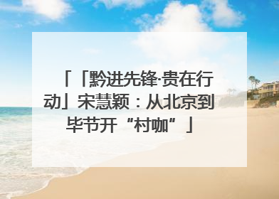 「黔进先锋·贵在行动」宋慧颖：从北京到毕节开“村咖”
