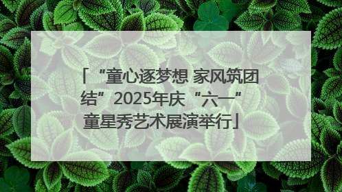 “童心逐梦想 家风筑团结”2025年庆“六一”童星秀艺术展演举行