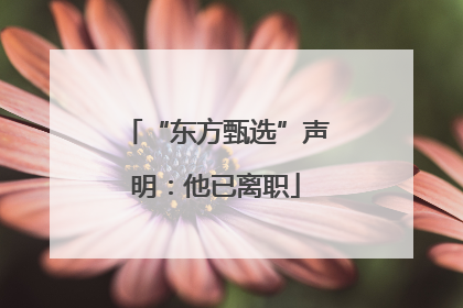 “东方甄选”声明：他已离职