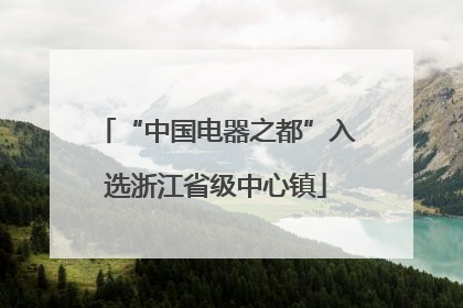 “中国电器之都”入选浙江省级中心镇