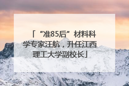 “准85后”材料科学专家汪航，升任江西理工大学副校长