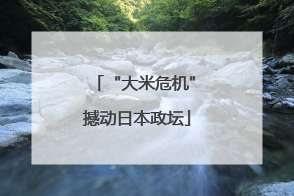 “大米危机”撼动日本政坛