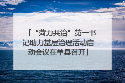 “菏力共治”第一书记助力基层治理活动启动会议在单县召开
