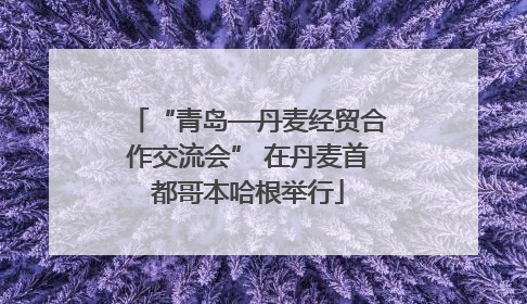 “青岛—丹麦经贸合作交流会” 在丹麦首都哥本哈根举行