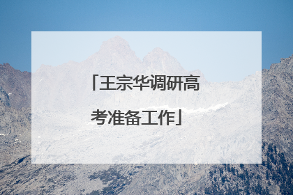 王宗华调研高考准备工作