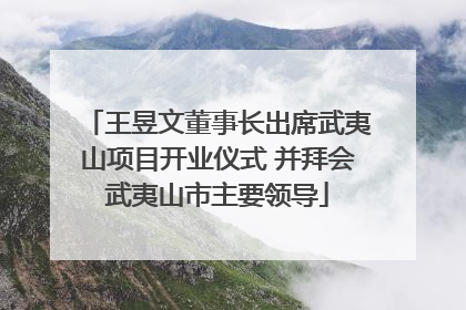 王昱文董事长出席武夷山项目开业仪式 并拜会武夷山市主要领导