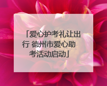 爱心护考礼让出行 德州市爱心助考活动启动