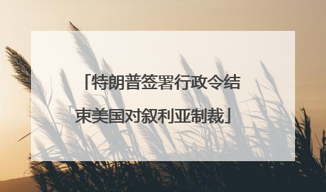 特朗普签署行政令结束美国对叙利亚制裁