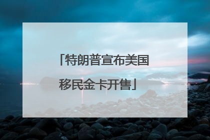 特朗普宣布美国移民金卡开售