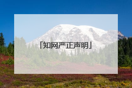 知网严正声明