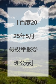 百度2025年5月侵权举报受理公示