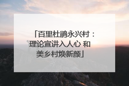 百里杜鹃永兴村：理论宣讲入人心 和美乡村焕新颜