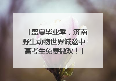 盛夏毕业季，济南野生动物世界诚邀中高考生免费撒欢！