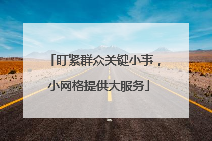 盯紧群众关键小事，小网格提供大服务