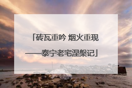 砖瓦重吟 烟火重现——泰宁老宅涅槃记