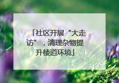 社区开展“大走访”，清理杂物提升楼道环境