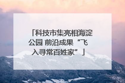 科技市集亮相海淀公园 前沿成果“飞入寻常百姓家”