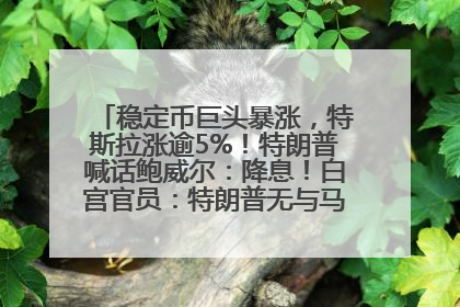 稳定币巨头暴涨，特斯拉涨逾5%！特朗普喊话鲍威尔：降息！白宫官员：特朗普无与马斯克交谈计划，他正考虑卖掉红色特斯拉