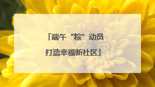 端午“粽”动员 打造幸福新社区