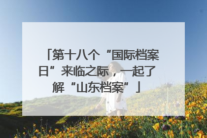 第十八个“国际档案日”来临之际，一起了解“山东档案”
