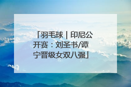 羽毛球｜印尼公开赛：刘圣书/谭宁晋级女双八强
