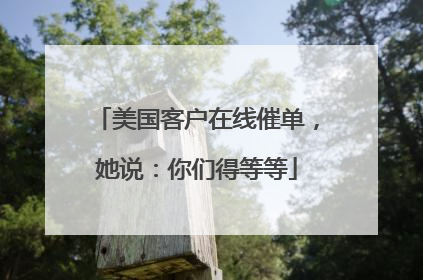美国客户在线催单，她说：你们得等等