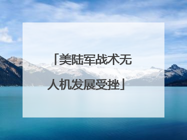 美陆军战术无人机发展受挫