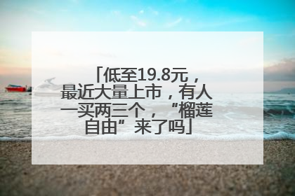 低至19.8元，最近大量上市，有人一买两三个，“榴莲自由”来了吗