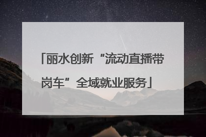 丽水创新“流动直播带岗车”全域就业服务