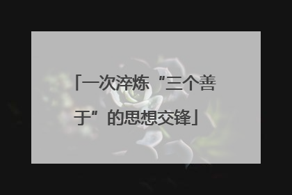 一次淬炼“三个善于”的思想交锋