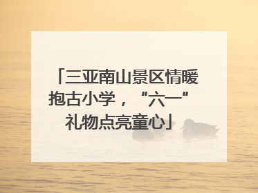 三亚南山景区情暖抱古小学，“六一”礼物点亮童心