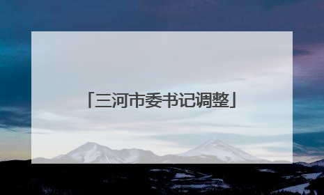 三河市委书记调整
