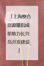 上海整合资源攥指成拳助力长兴岛开发建设