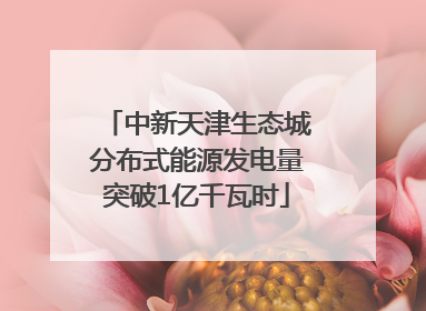 中新天津生态城分布式能源发电量突破1亿千瓦时