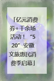 亿元消费券+千余场活动！“520”安徽文旅惠民消费季启幕