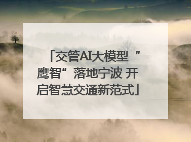 交管AI大模型“鹰智”落地宁波 开启智慧交通新范式