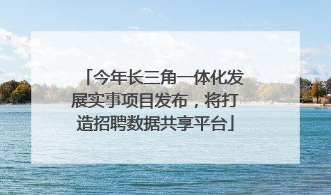 今年长三角一体化发展实事项目发布，将打造招聘数据共享平台