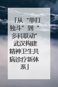 从“单打独斗”到“多科联动” 武汉构建精神卫生共病诊疗新体系