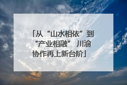 从“山水相依”到“产业相融” 川渝协作再上新台阶