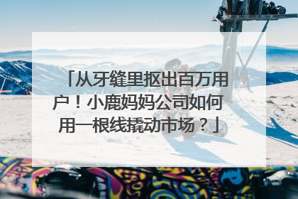 从牙缝里抠出百万用户！小鹿妈妈公司如何用一根线撬动市场？