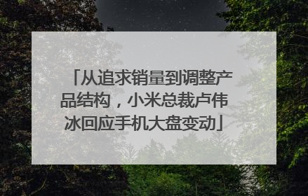 从追求销量到调整产品结构，小米总裁卢伟冰回应手机大盘变动
