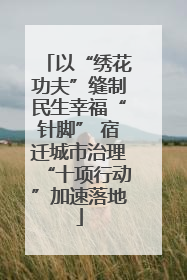 以“绣花功夫”缝制民生幸福“针脚” 宿迁城市治理“十项行动”加速落地