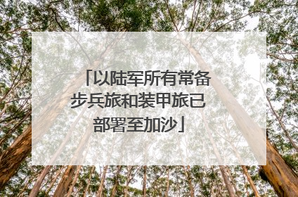 以陆军所有常备步兵旅和装甲旅已部署至加沙