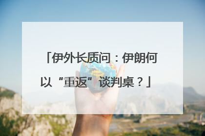 伊外长质问：伊朗何以“重返”谈判桌？