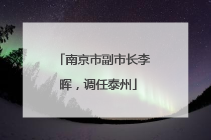 南京市副市长李晖，调任泰州