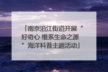 南京沿江街道开展“好奇心 维系生命之源”海洋科普主题活动