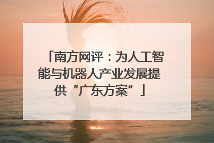 南方网评：为人工智能与机器人产业发展提供“广东方案”
