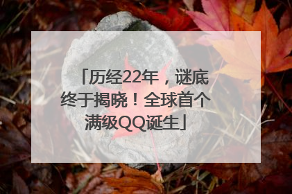历经22年，谜底终于揭晓！全球首个满级QQ诞生
