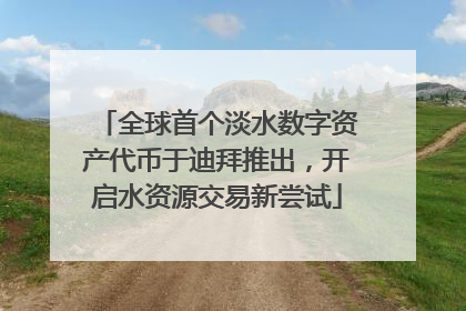 全球首个淡水数字资产代币于迪拜推出，开启水资源交易新尝试