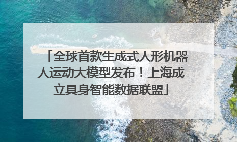 全球首款生成式人形机器人运动大模型发布！上海成立具身智能数据联盟